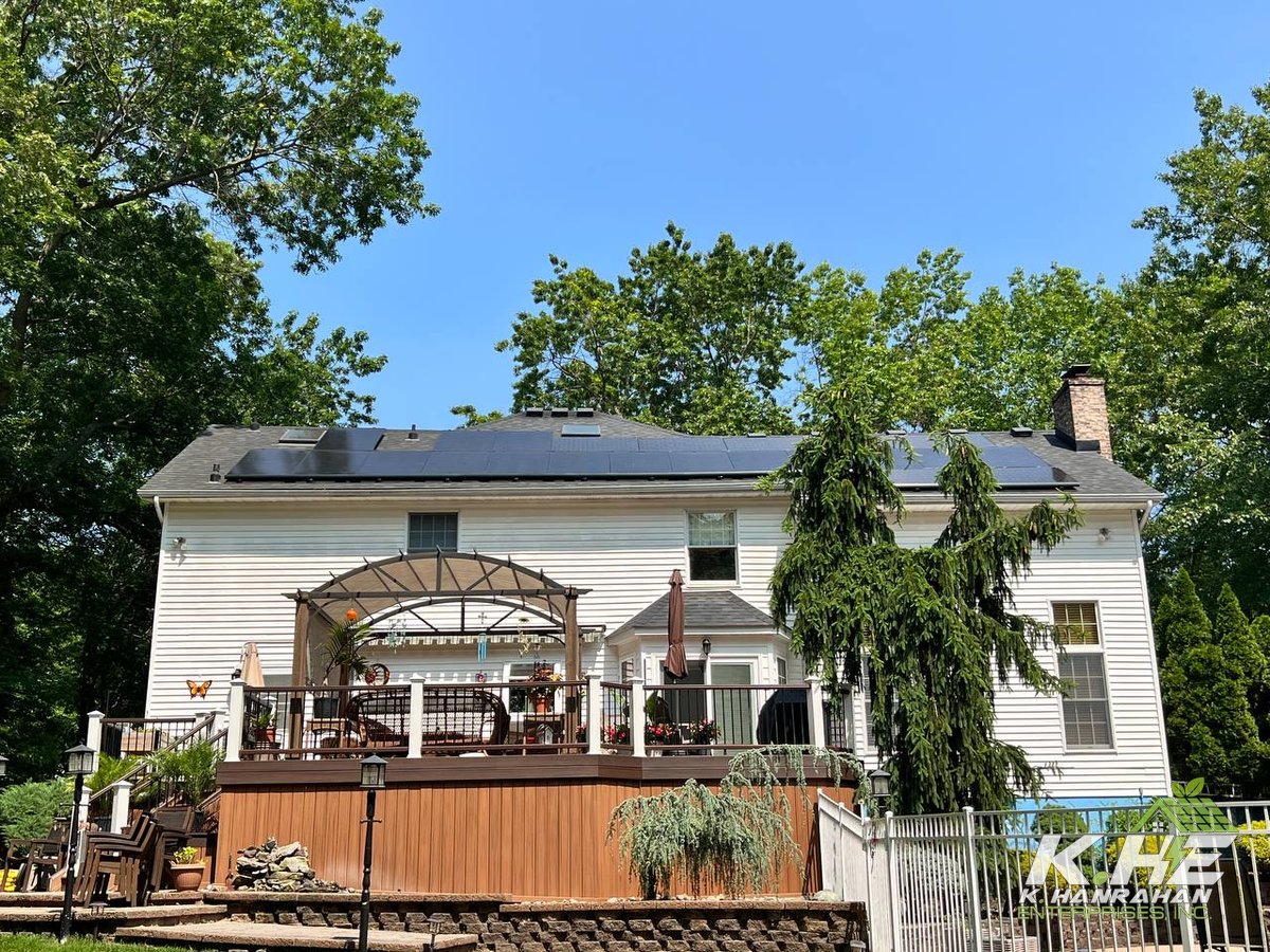 Two-story home with rooftop solar